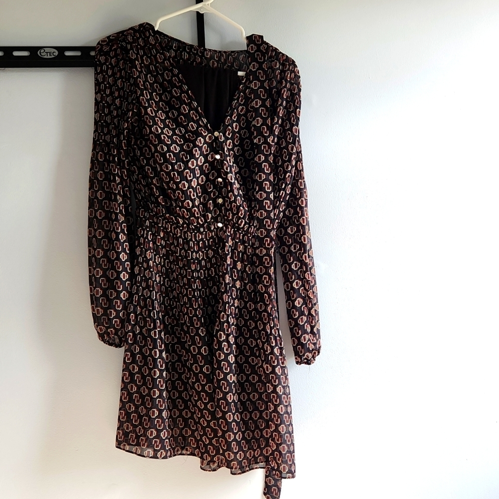 Maje Monogram pleated dress in Medium